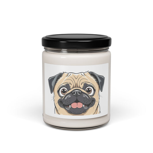 Happy Pug Scented Soy Candle (apple harvest) - FREE SHIPPING