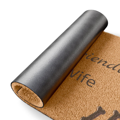 Funny Dog Doormat - 'The Dog is Friendly, Beware of Wife' - FREE SHIPPING