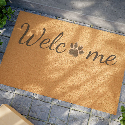 "Welcome" Doormat with pet paw - FREE SHIPPING