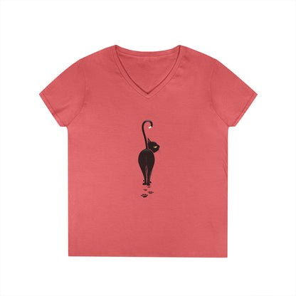 Black Cat V-Neck T-Shirt - FREE SHIPPING