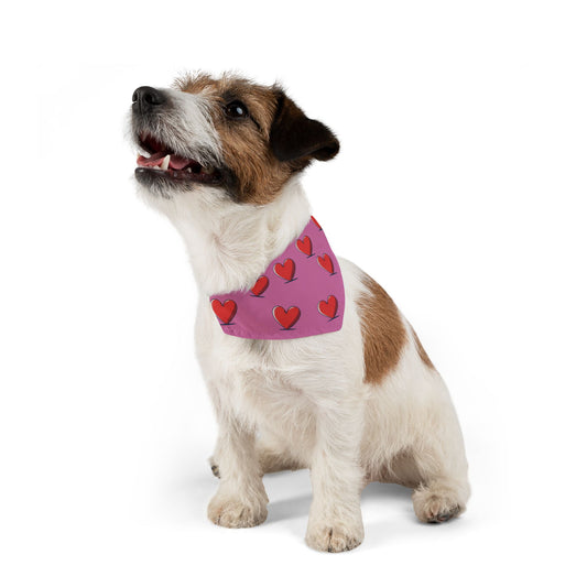 Heart Print Pet Bandana, Valentine's Day Gift - FREE SHIPPING
