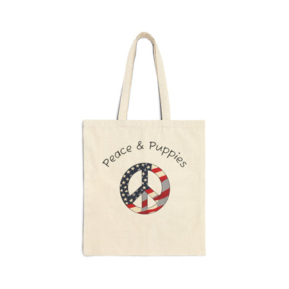Peace & Puppies Tote Bag, Eco-Friendly - FREE SHIPPING